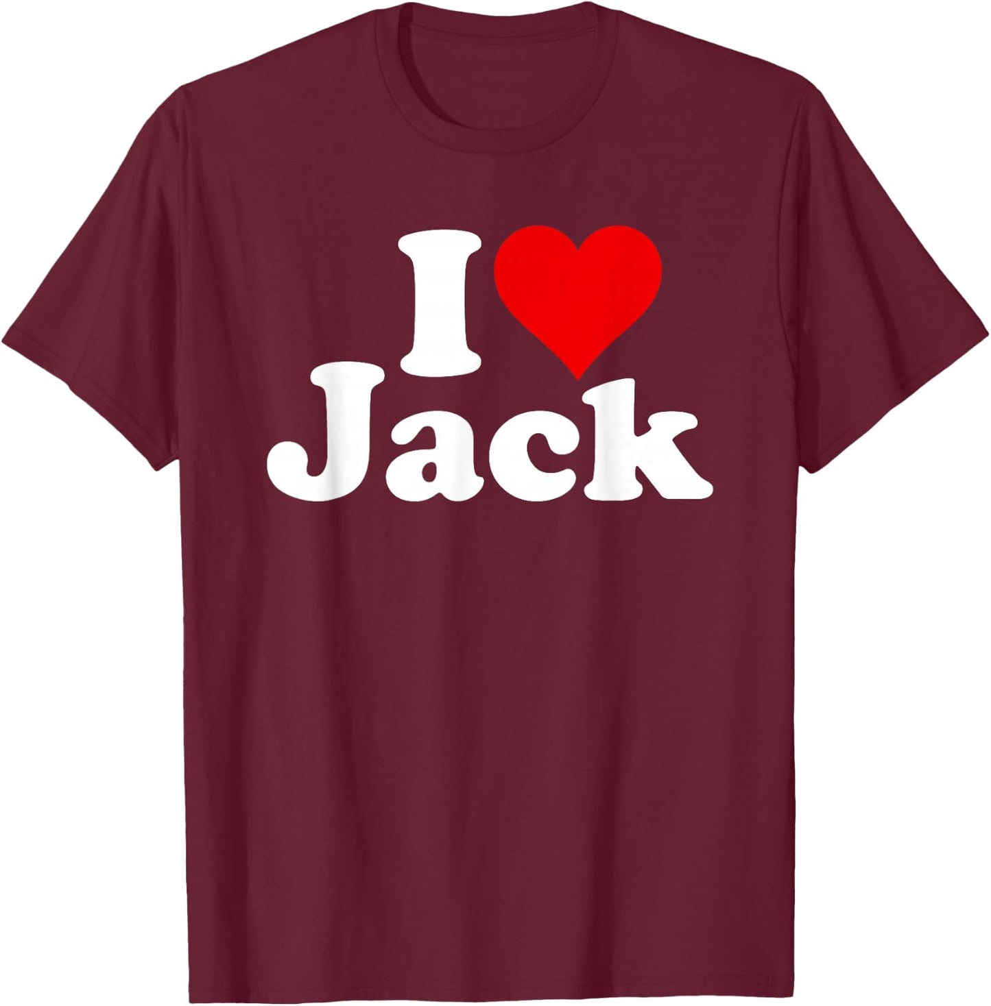 I Love Heart Jack T-Shirt - T-Shirt | Maroon