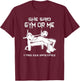 She Said Gym Or Me I Miss Her Gym Muscle Funny Bodybuilding T-Shirt - T-Shirt | Maroon