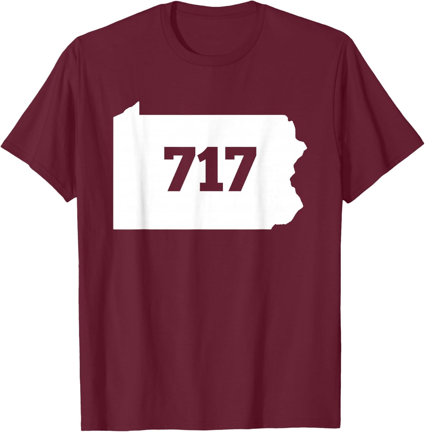 Pennsylvania 717 Area Code T-Shirt - T-Shirt | Maroon