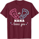 Pink Or Blue Nana Loves You Gender Reveal T-Shirt - T-Shirt | Maroon