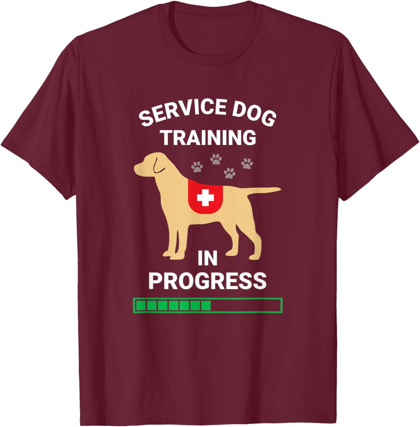 Service Dog in Training Registered Trainer Lab Retriever Men Women T-Shirt - T-Shirt | Maroon