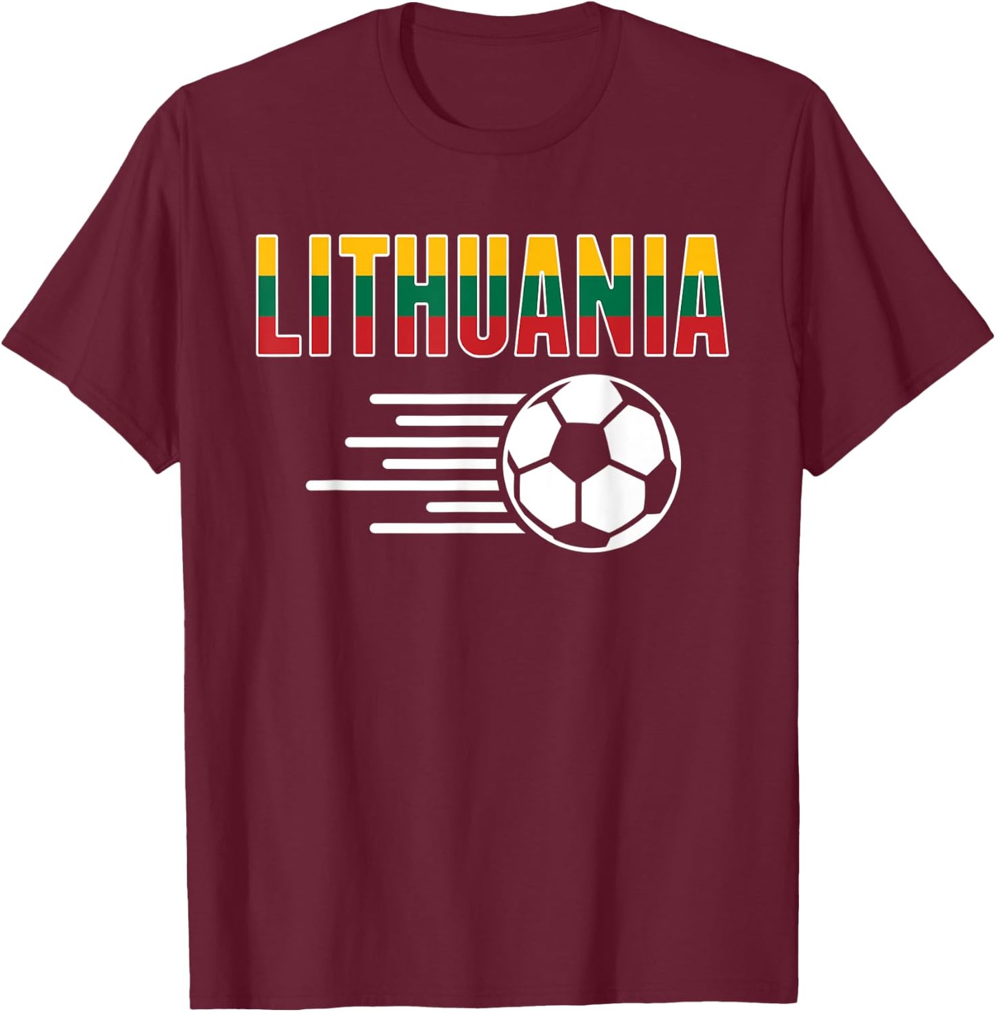 Lithuania Soccer Fans Jersey - Support Lithuanian Football T-Shirt - T-Shirt | Maroon