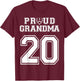 Custom Proud Football Grandma Number 20 Personalized Women T-Shirt - T-Shirt | Maroon