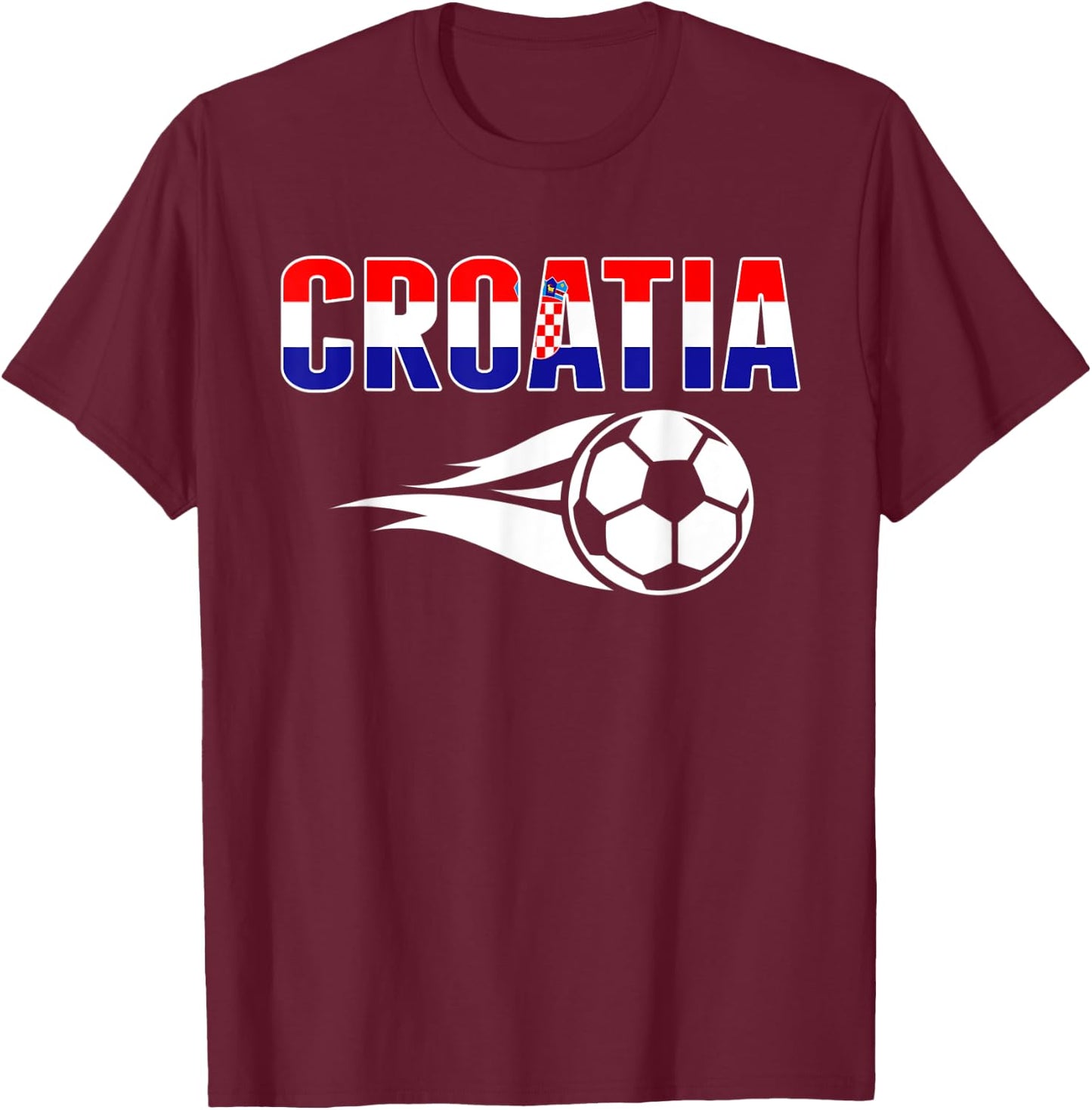 Croatia Soccer Fans Jersey - Croatian Flag Football Lovers T-Shirt - T-Shirt | Maroon