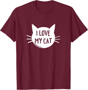 I Love my cat T-Shirt - T-Shirt | Maroon