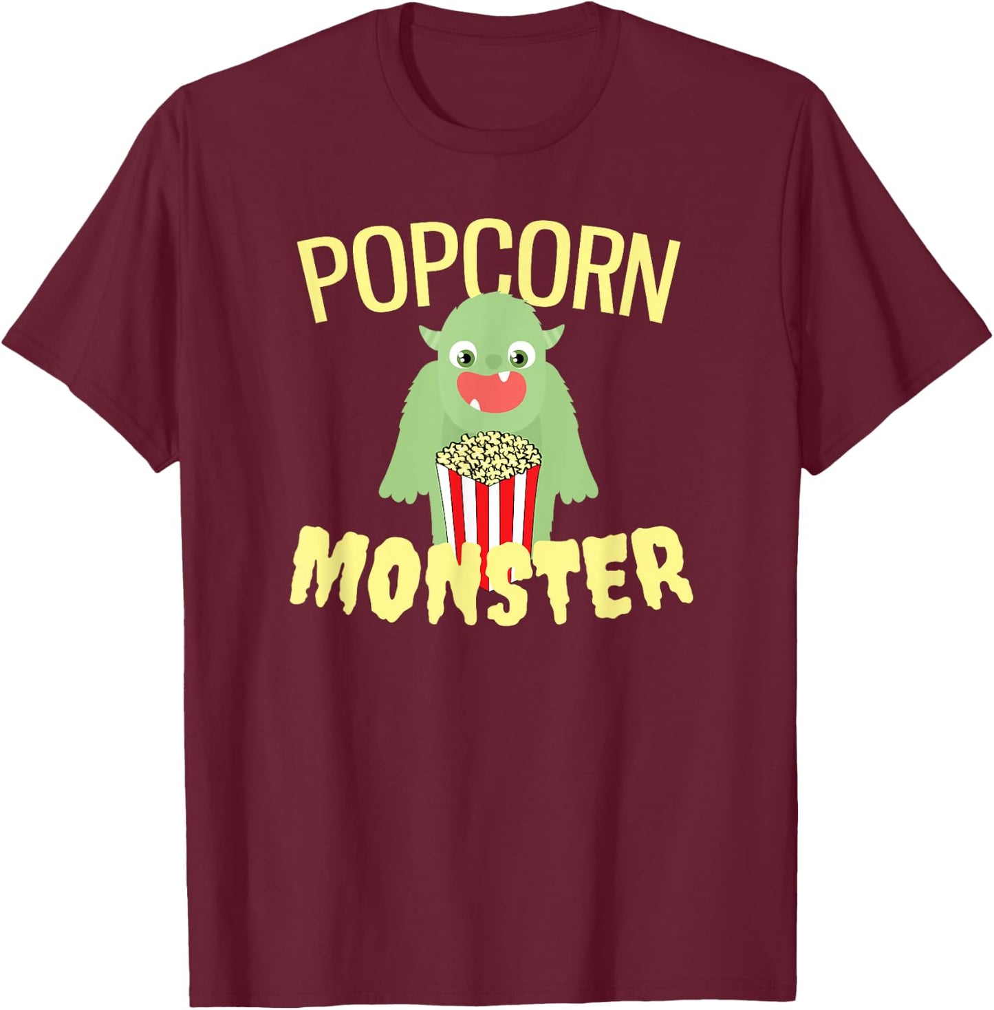Funny popcorn monster T-Shirt - T-Shirt | Maroon