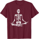 Meditating Skeleton Lazy Halloween Costume Funny Skull Yoga T-Shirt - T-Shirt | Maroon