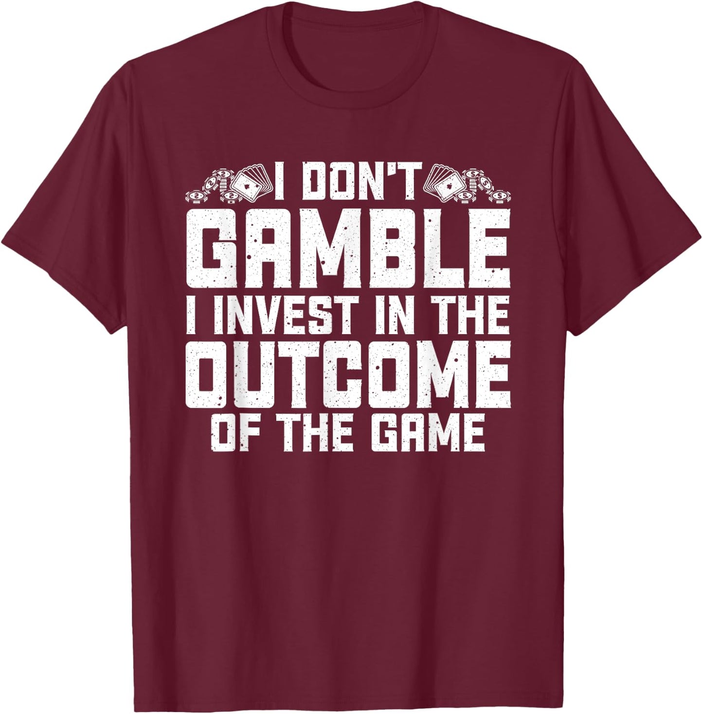 Funny Gambling Art Women Gambler Poker Casino Lover T-Shirt - T-Shirt | Maroon