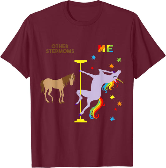 Unicorn Stepmom Shirt Funny Rainbow Gifts for Step Moms T-Shirt - T-Shirt | Maroon