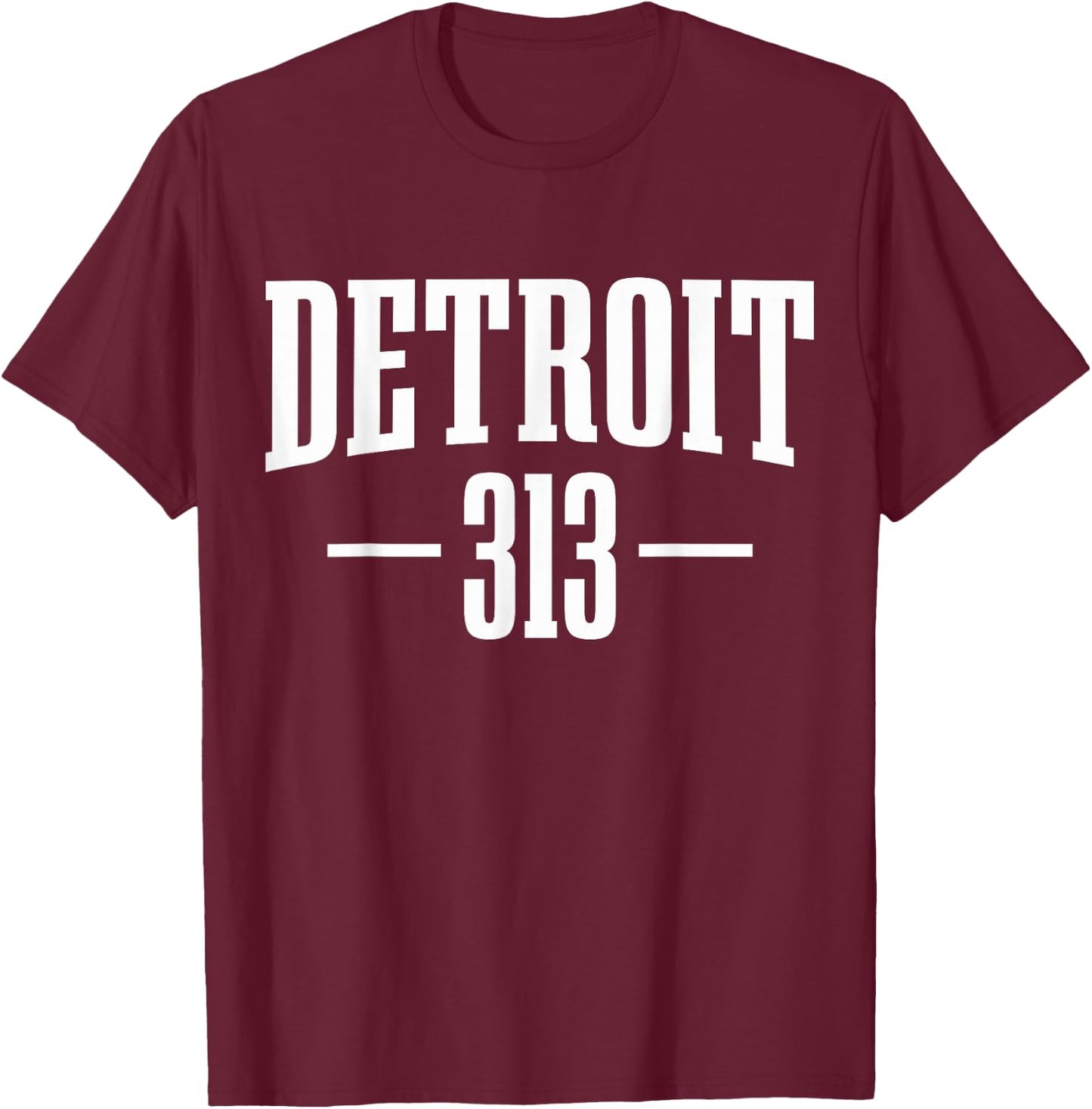 Detroit Michigan 313 Area Code Pride Retro T-Shirt - T-Shirt | Maroon