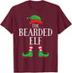 Bearded Elf Matching Group Xmas Funny Family Christmas T-Shirt - T-Shirt | Maroon