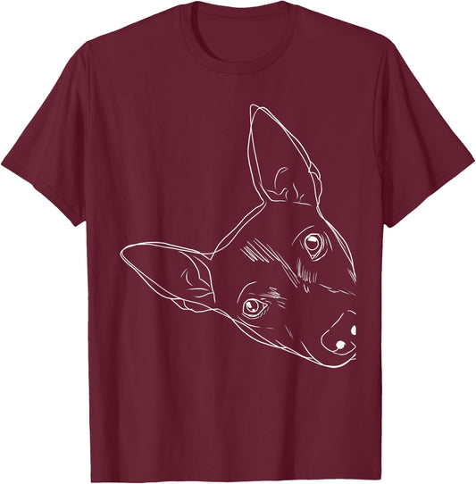 Funny Dog American Hairless Terrier T-Shirt - T-Shirt | Maroon
