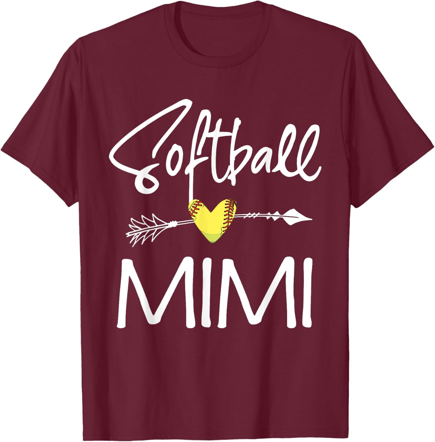 Softball Mimi Women Softball Gift T-Shirt - T-Shirt | Maroon