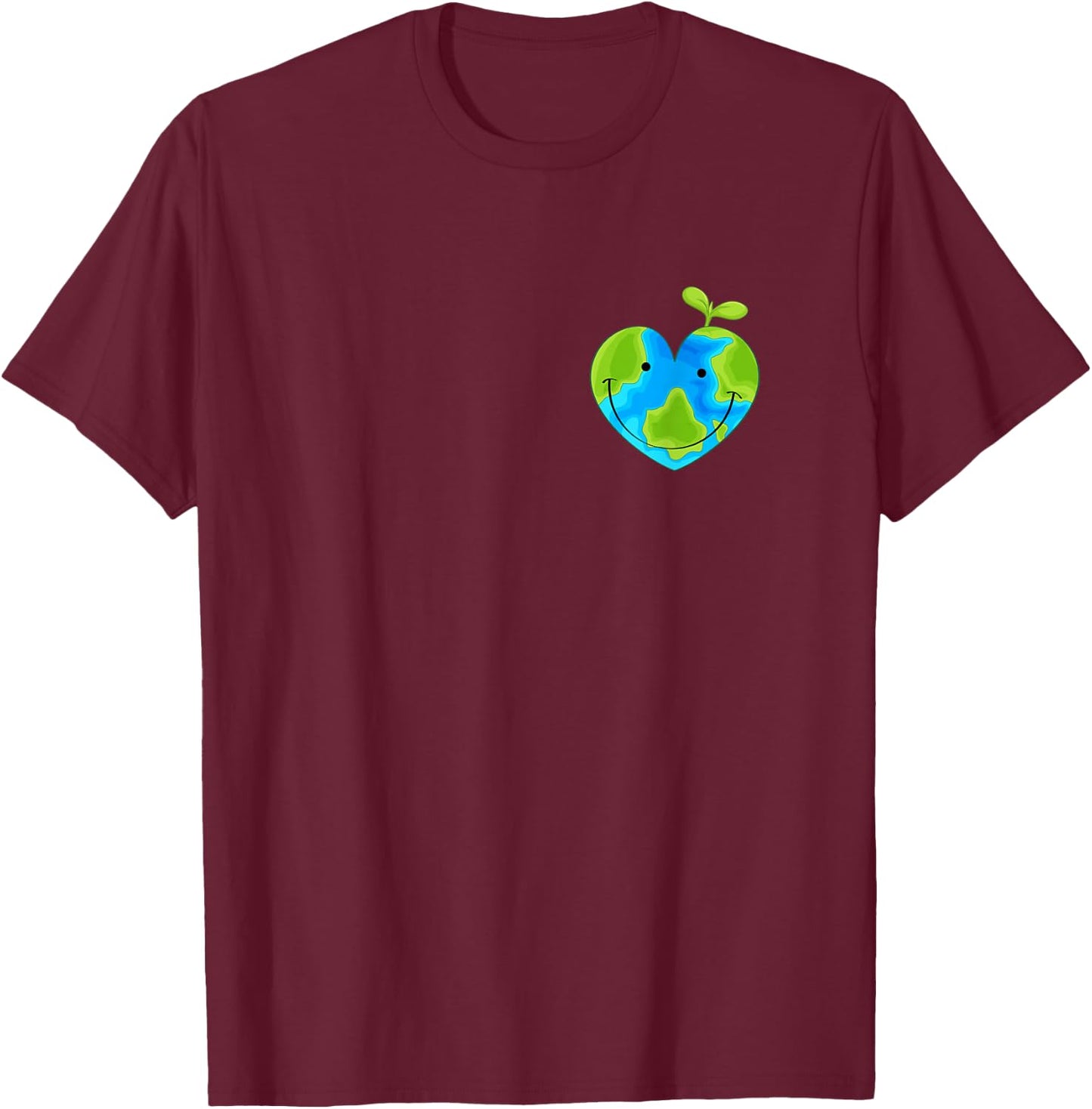 Earth Heart Earth Day T-Shirt - T-Shirt | Maroon