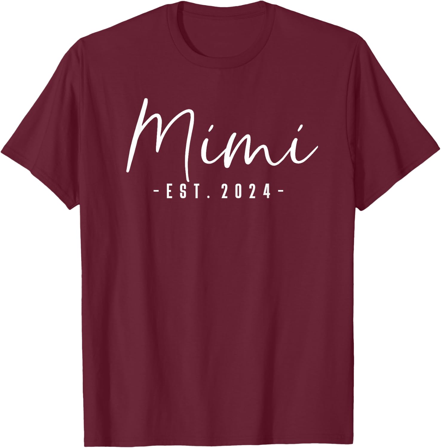 Mimi Est 2024 Mimi To Be Gifts New Grandma Pregnancy T-Shirt - T-Shirt | Maroon