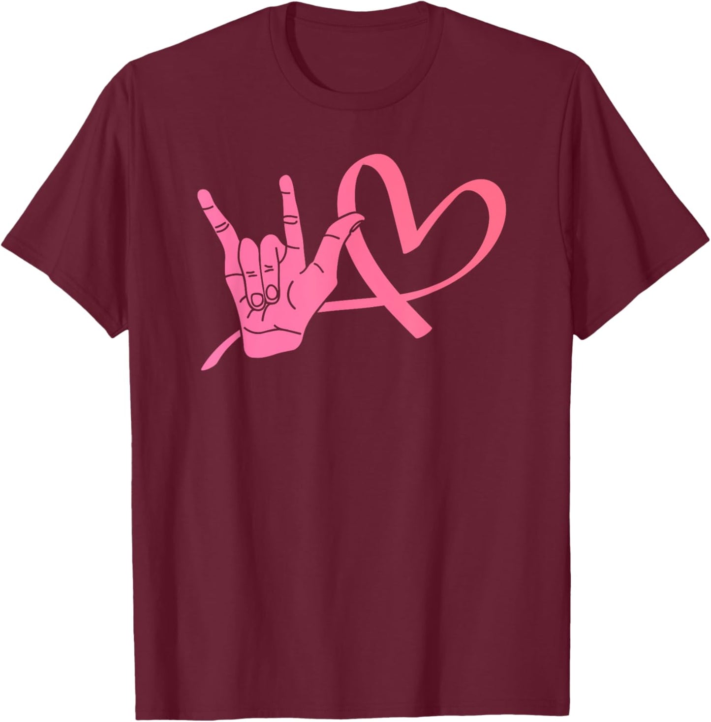 Deaf Awareness Shirts Sign Language Shirt Love ASL Teacher Women Girls Kids T-Shirt - T-Shirt | Maroon