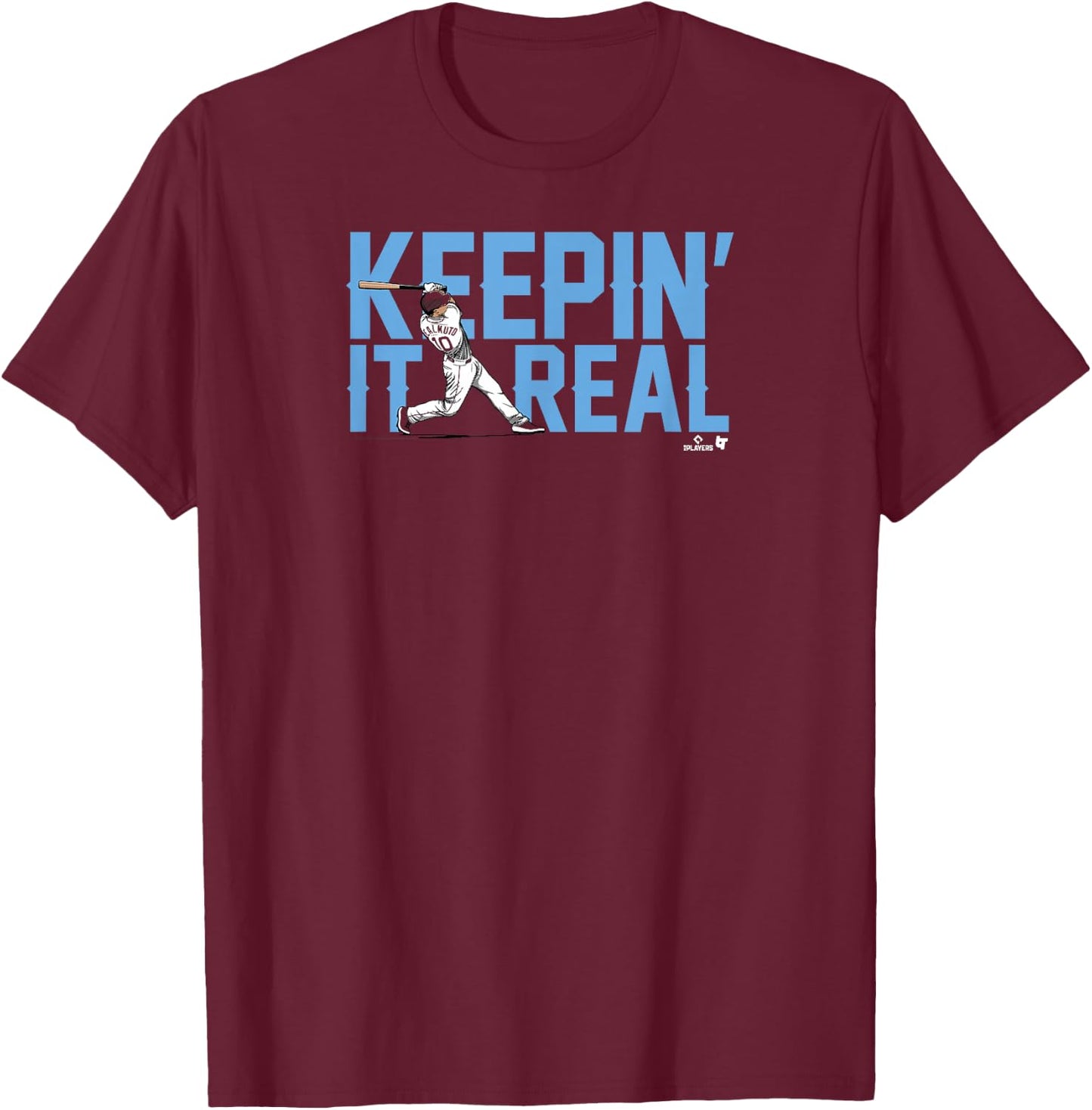 Officially Licensed J.T. Realmuto - Keepin' It Real T-Shirt - T-Shirt | Maroon