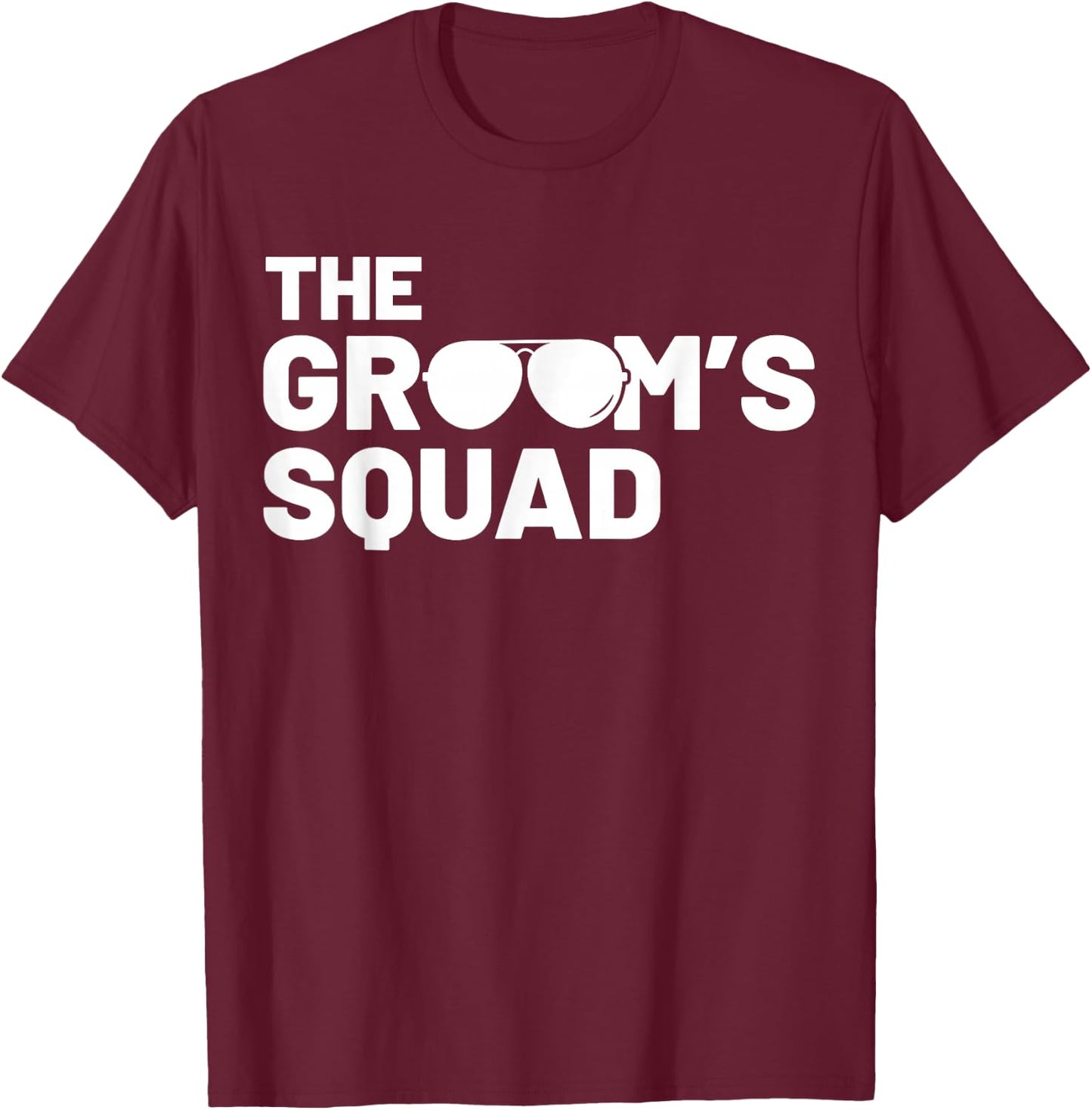 Groomsmen Groom Squat Men Bachelor Supplies Party Wedding T-Shirt - T-Shirt | Maroon