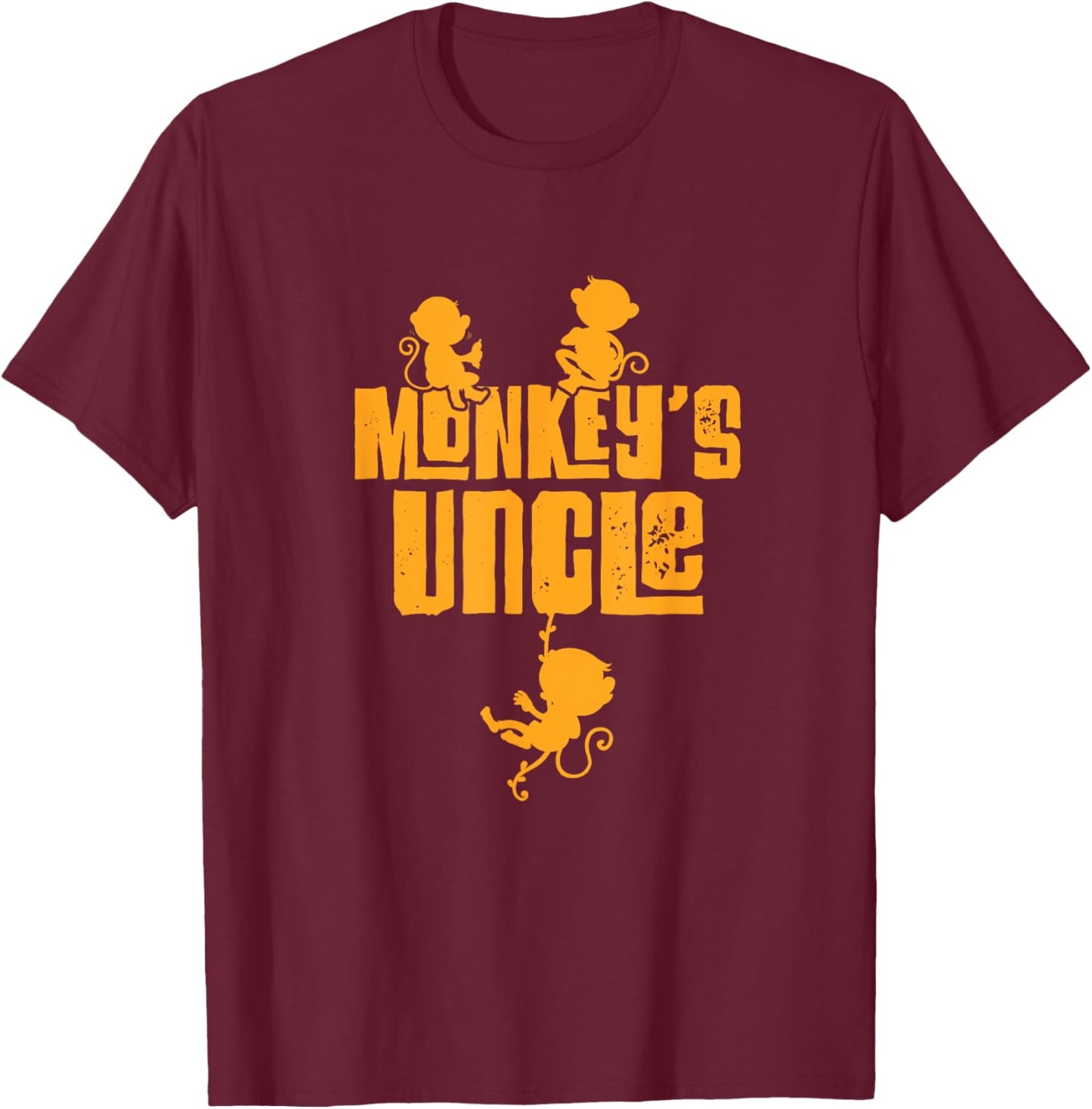Monkey's Uncle Funny Monkey Matching Nephew T-Shirt - T-Shirt | Maroon