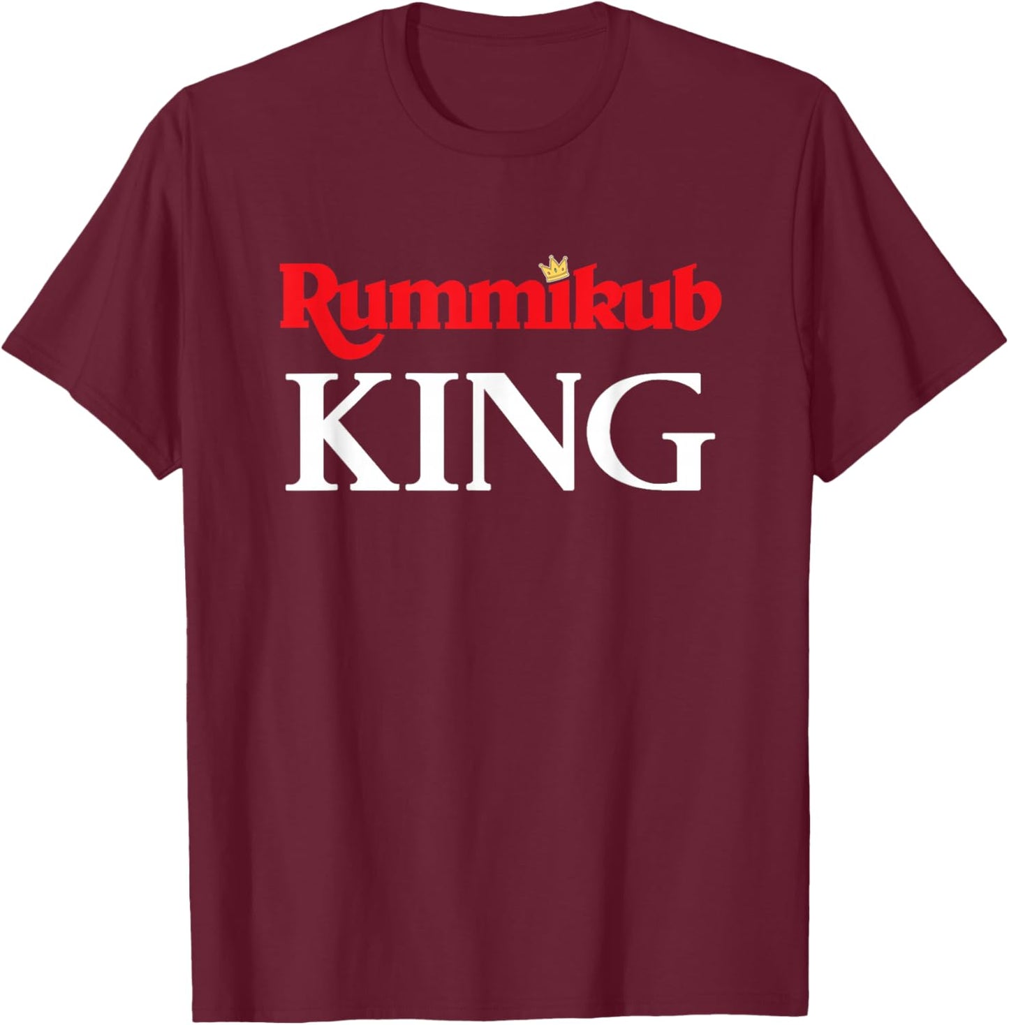Rummikub King Logo With Royal Crown T-Shirt - T-Shirt | Maroon