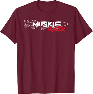 Muskie Hunter | Cute Esox Musky Fishing Lovers Gift T-Shirt - T-Shirt | Maroon