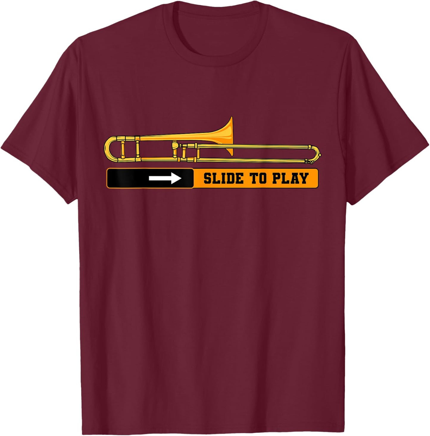 Trombone Mucisian Trombonist Jazz Music Brass Instrument T-Shirt - T-Shirt | Maroon