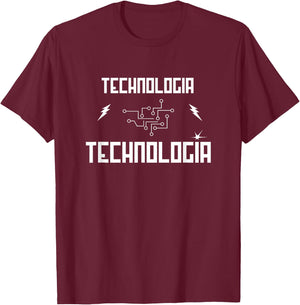 Technologia Humorous Technology Meme T-Shirt - T-Shirt | Maroon