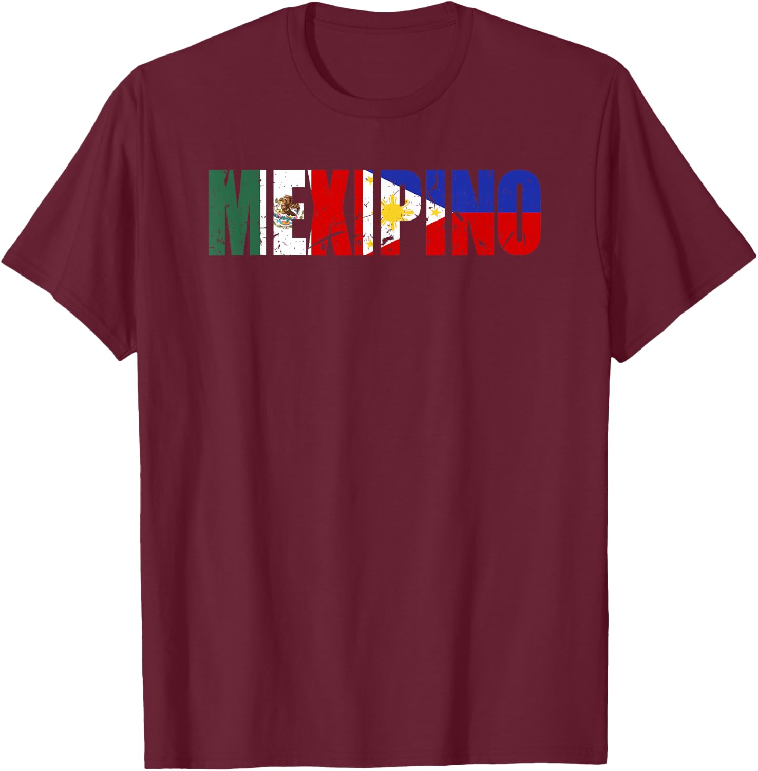Mexipino Mexican Filipino Mixed Heritage Mexico Philippines T-Shirt - T-Shirt | Maroon