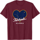 Fairbanks Alaska USA State Flag in Heart Big Dipper Souvenir T-Shirt - T-Shirt | Maroon