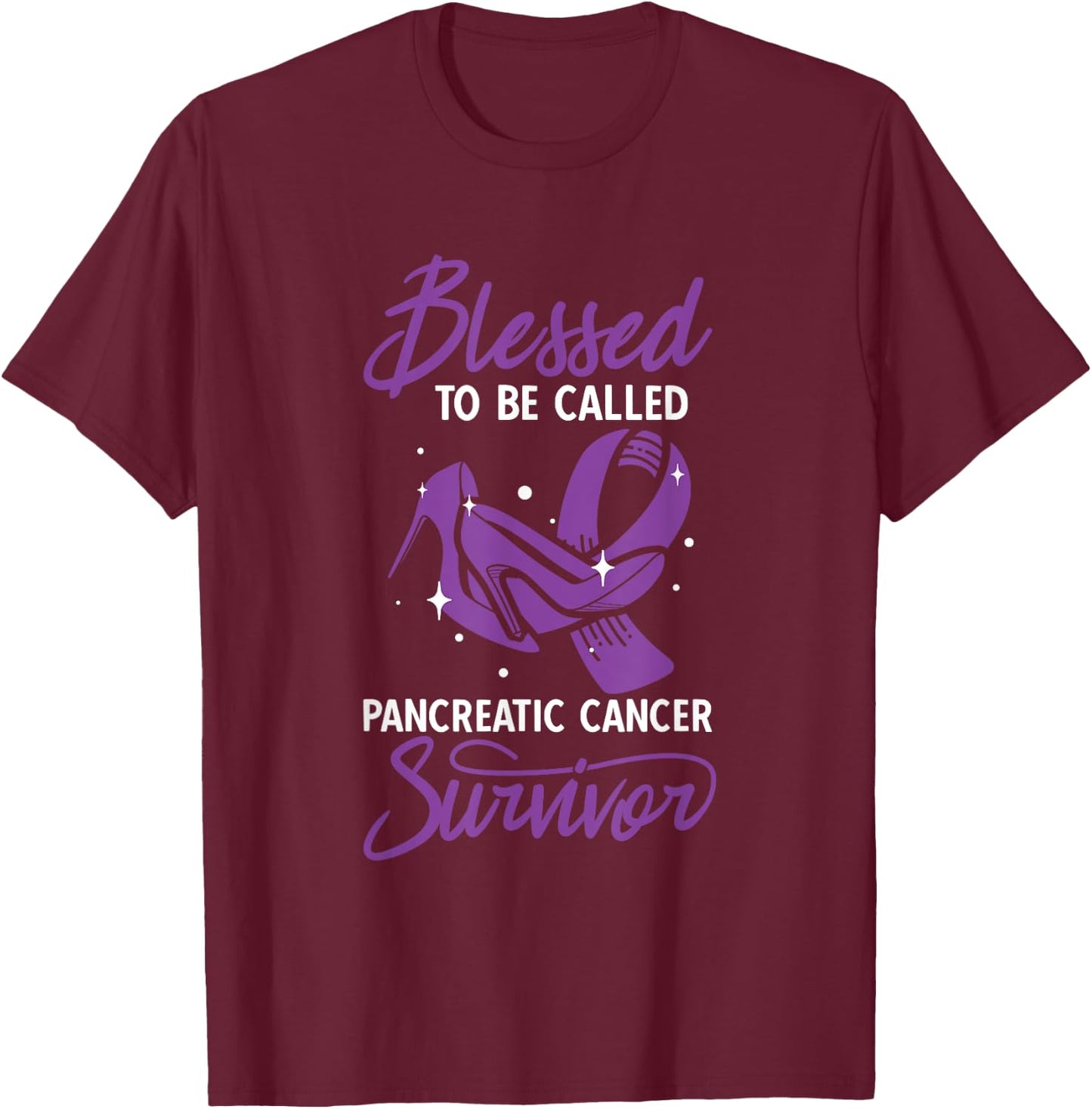 Blessed To Be Called A Survivor Pancreatic Cancer T-Shirt - T-Shirt | Maroon