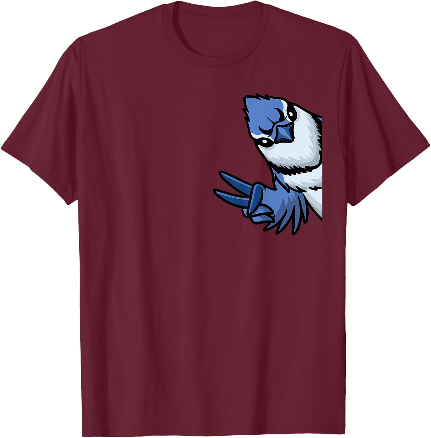 Blue Jay Bird Cyanocitta Cristata From Side T-Shirt - T-Shirt | Maroon