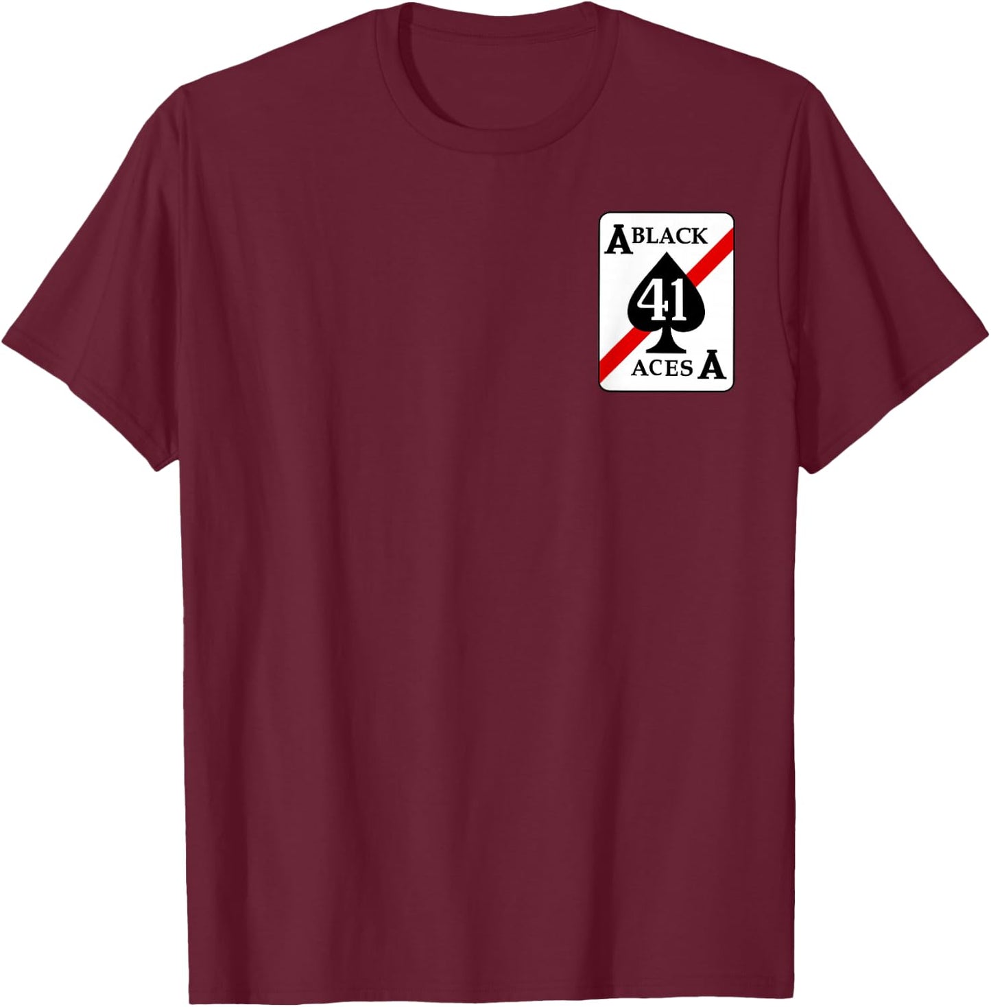 Navy Strike Fighter Squadron 41 VFA-41 Black Aces T-Shirt - T-Shirt | Maroon