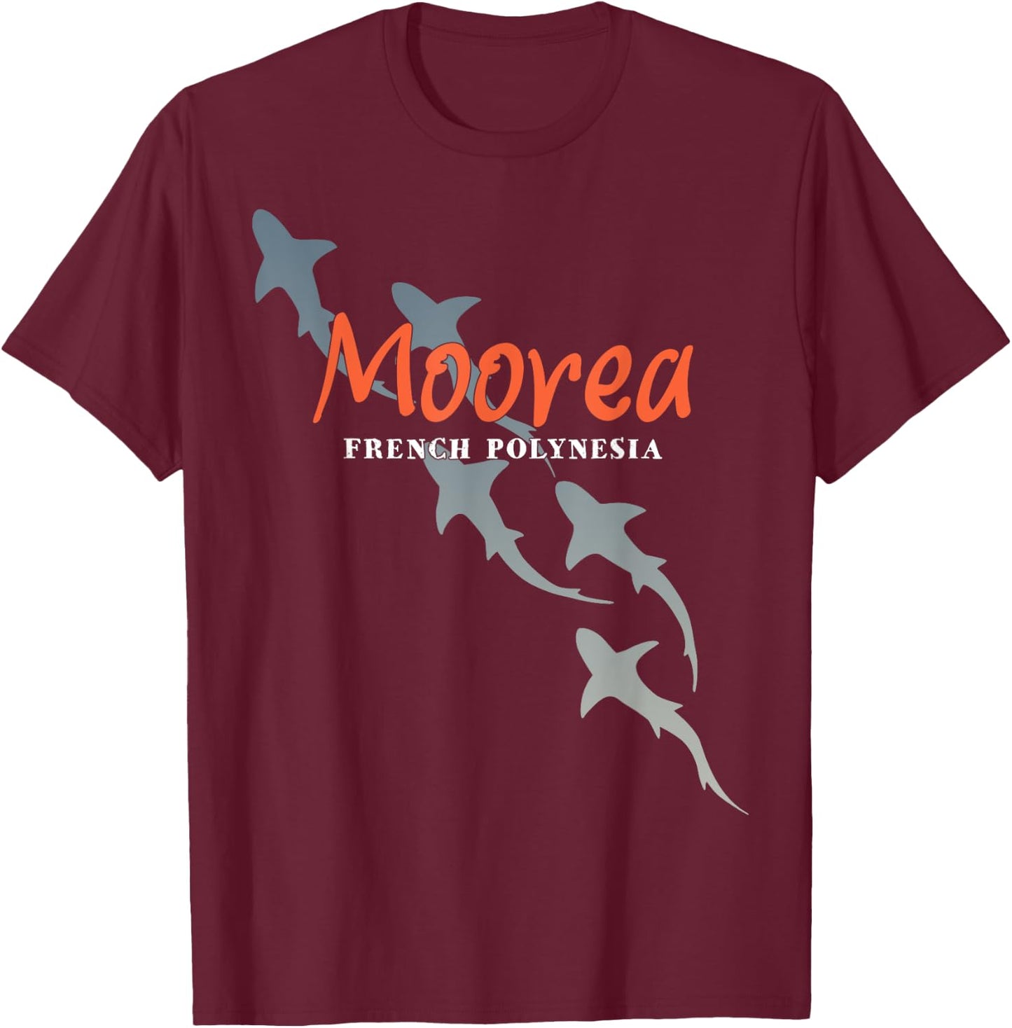 Shark Scuba Diving Moorea, Scuba Diving with Sharks T-Shirt - T-Shirt | Maroon