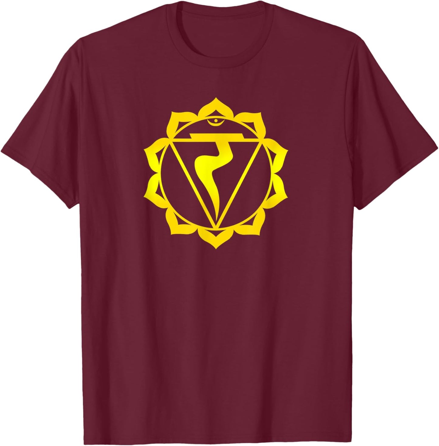Manipura Navel Chakra Yoga T-Shirt - T-Shirt | Maroon
