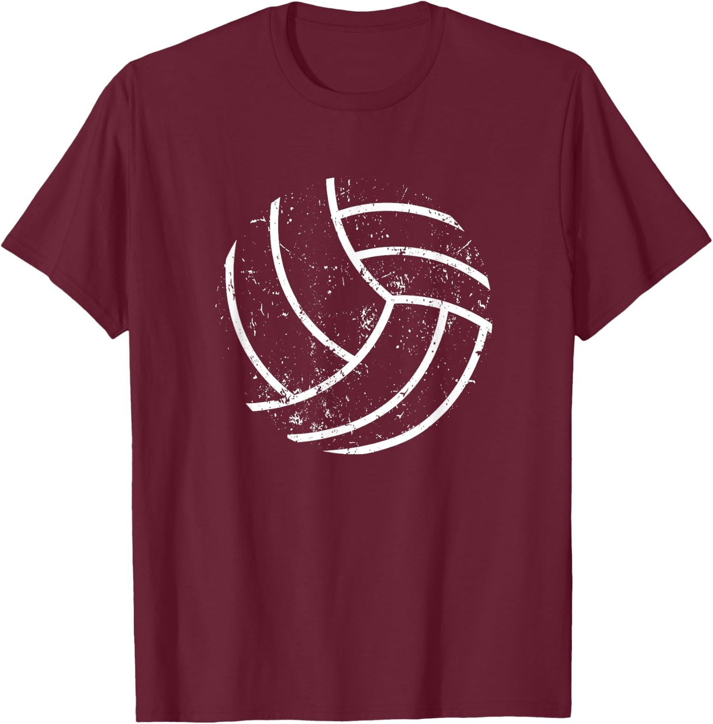 Volleyball Player Sports Volley Ball Silhouette Vball T-Shirt - T-Shirt | Maroon