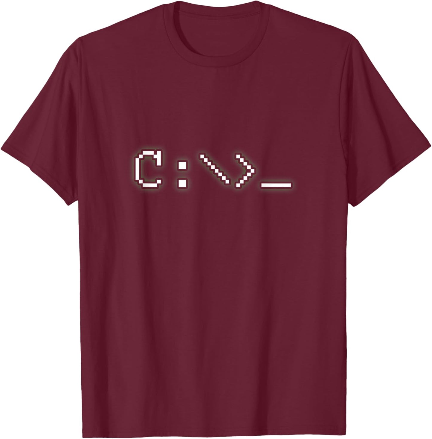 C Prompt DOS Program Line Command Programming Nerdy Fun T-Shirt - T-Shirt | Maroon