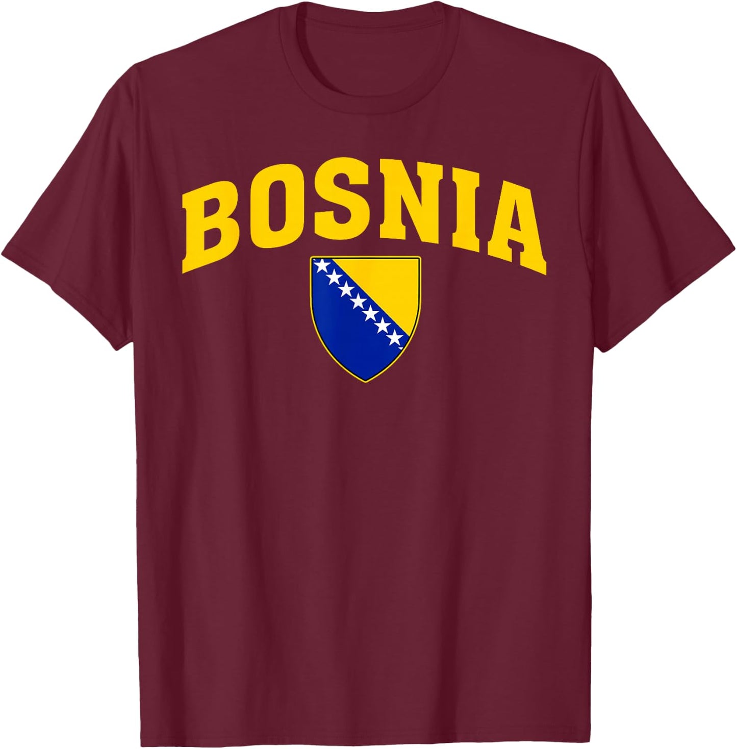 Bosnia Gift Flag Bosnia Vintage Herzegovina Sarajevo T-Shirt - T-Shirt | Maroon