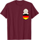 Germany Flag White Poodle Dog In Pocket T-Shirt - T-Shirt | Maroon