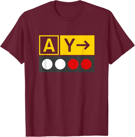 Airline Captain Pilot Taxiway Signs with Papi Lights T-Shirt - T-Shirt | Maroon
