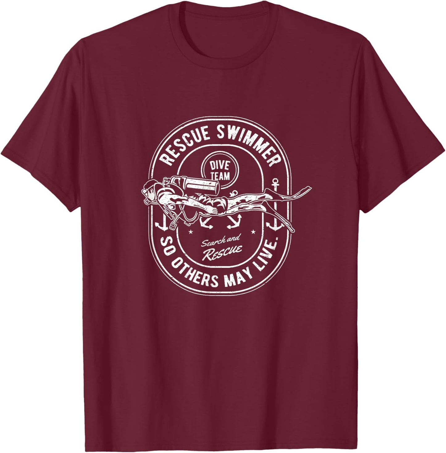 Military Shirt | Search and Rescue Swimmer T-Shirt - T-Shirt | Maroon