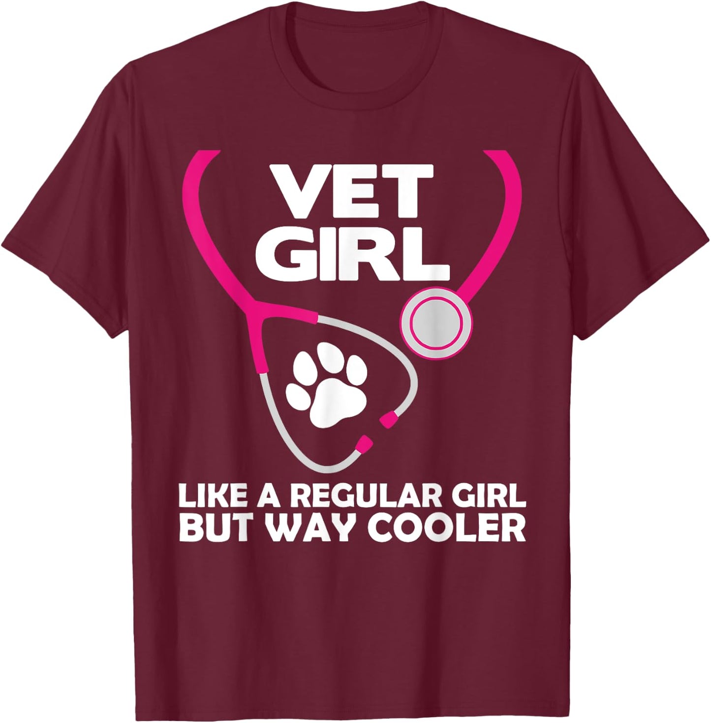Funny Veterinary Technician Women Girls Female Vet Assistant T-Shirt - T-Shirt | Maroon
