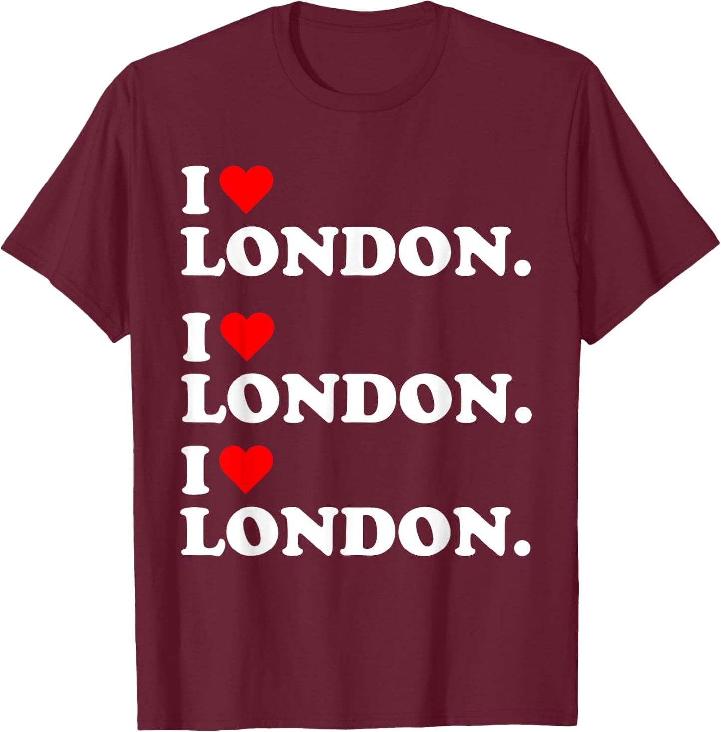 I heart London Love United Kingdom Brirtin Britsh Day T-Shirt - T-Shirt | Maroon