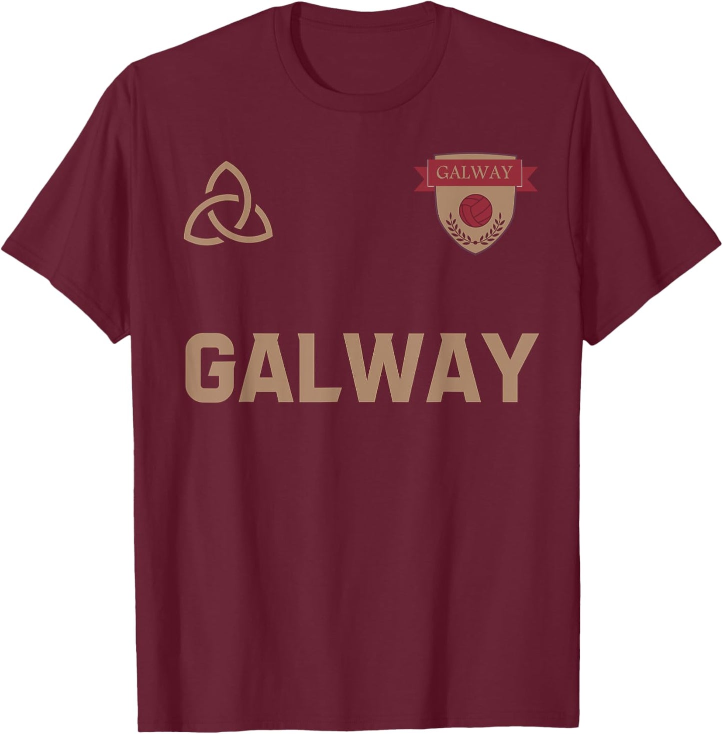 Irish GAA Gaelic and Hurling Jersey and Shirt Co. Black Adult Adults Classic Fit Short Sleeve Cotton Blend, Polyester Sports Jersey T-Shirt - T-Shirt | Maroon