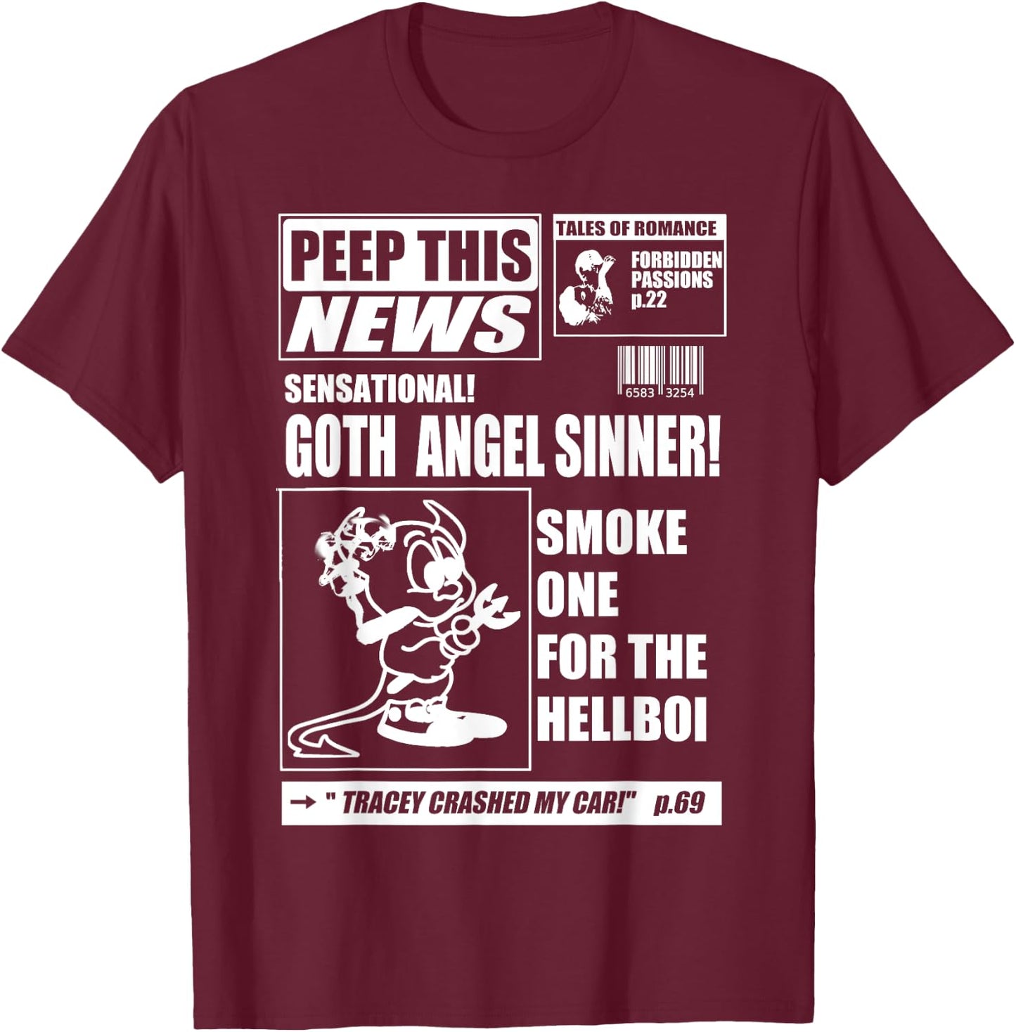 Emo PEEP News - Lil Goth Boi - Rap Hip Hop T-Shirt - T-Shirt | Maroon