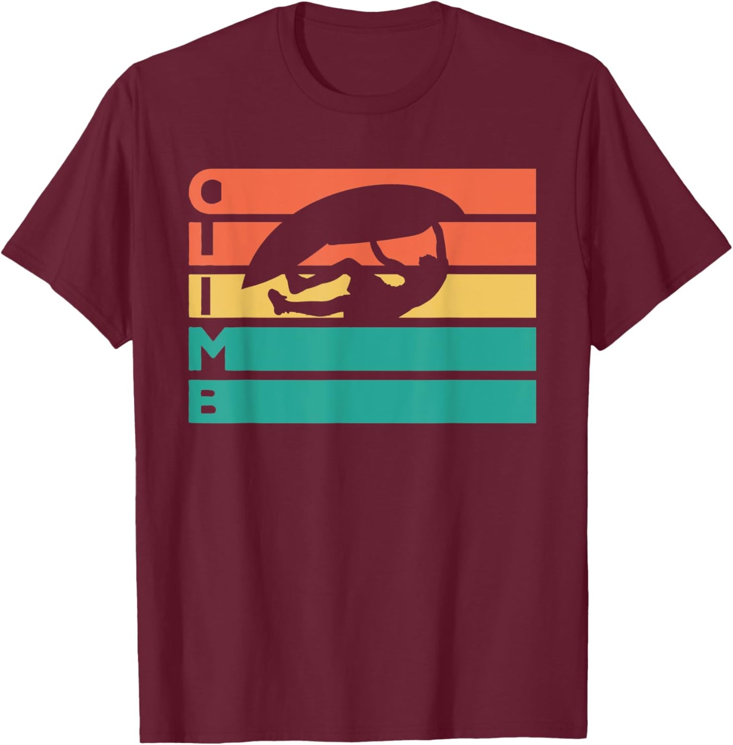 Retro Vintage Climbing Gift Climbers T-Shirt - T-Shirt | Maroon