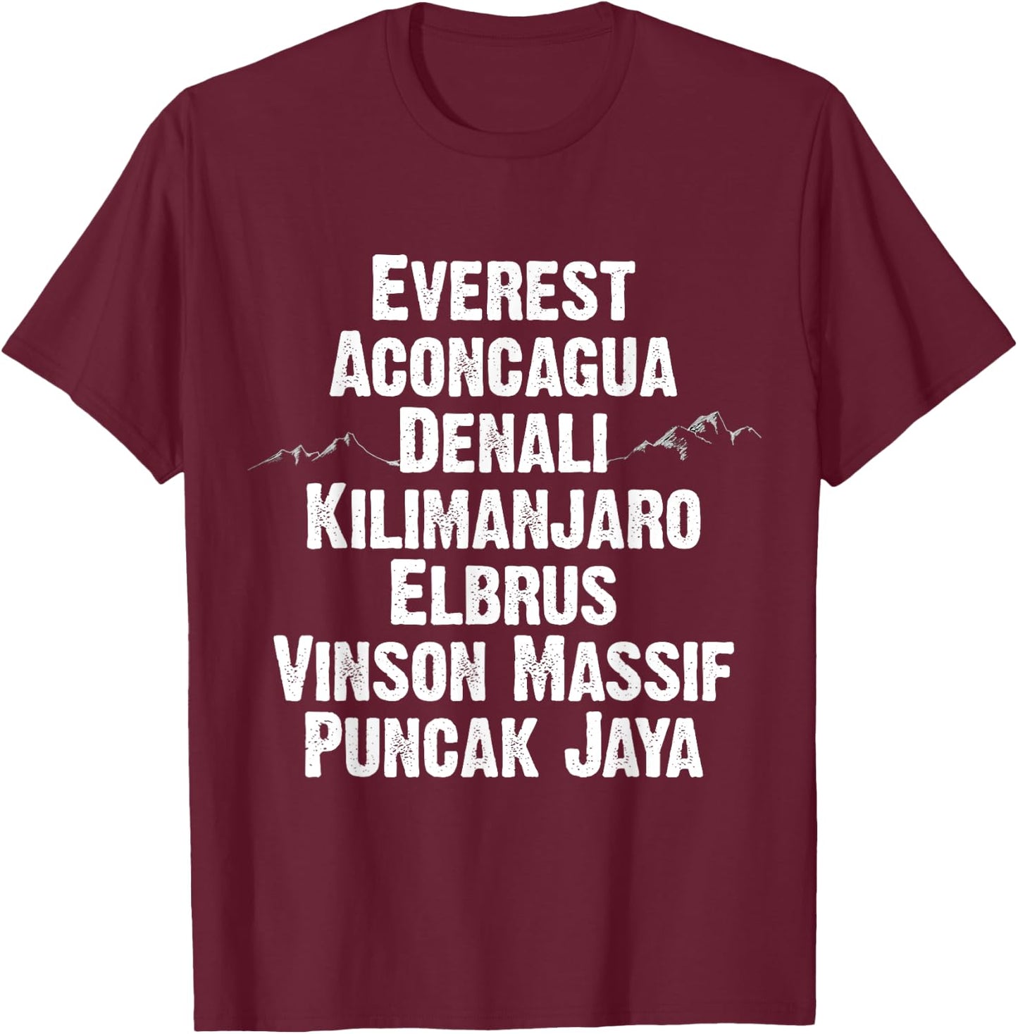 Seven Summits Gift Mountain Peaks Of The World Climbing T-Shirt - T-Shirt | Maroon