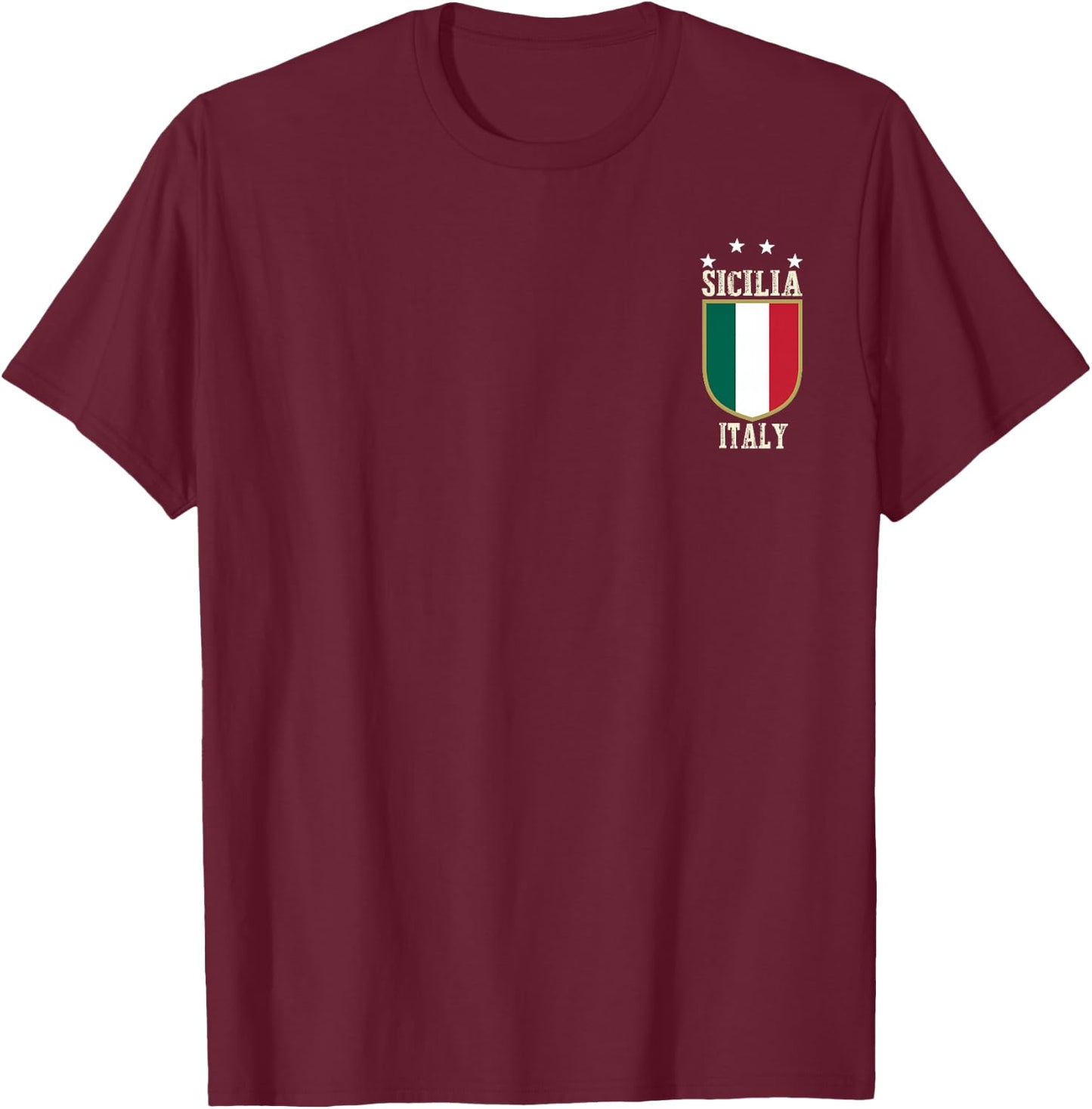 Sicilia Italy Italia Souvenir Italian Sicily T-Shirt - T-Shirt | Maroon