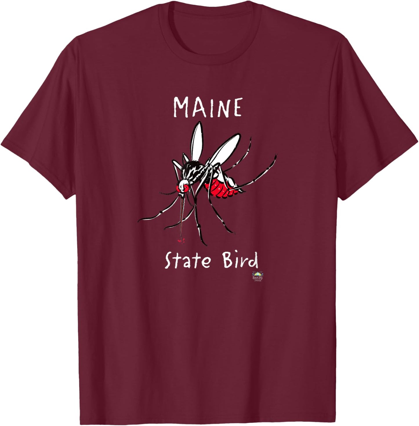 Maine State Bird The Mosquito T-Shirt - T-Shirt | Maroon