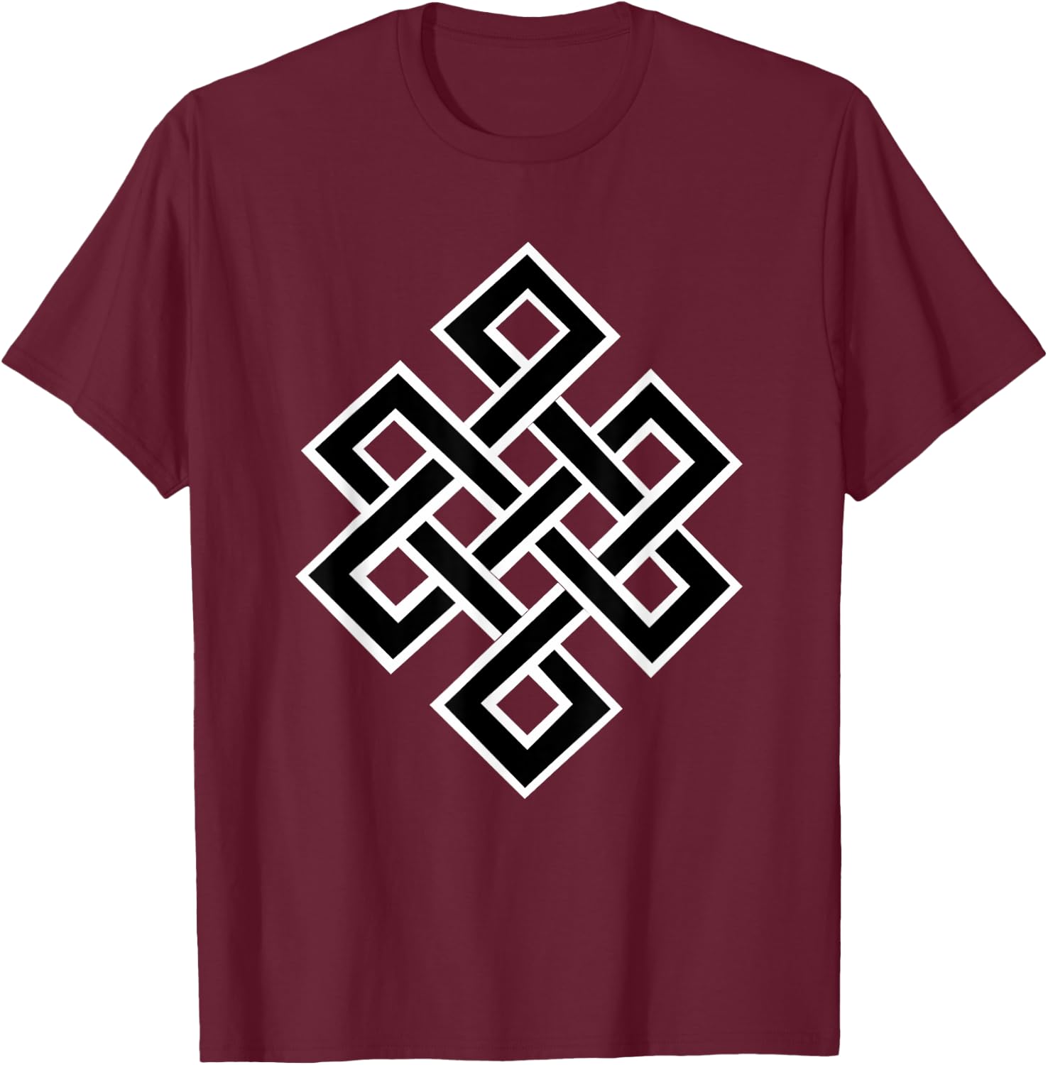 Religious Gifts by designanddesigns Hinduism Buddhism Tibetan Endless Eternal Knot Celtic Symbol T-Shirt - T-Shirt | Maroon