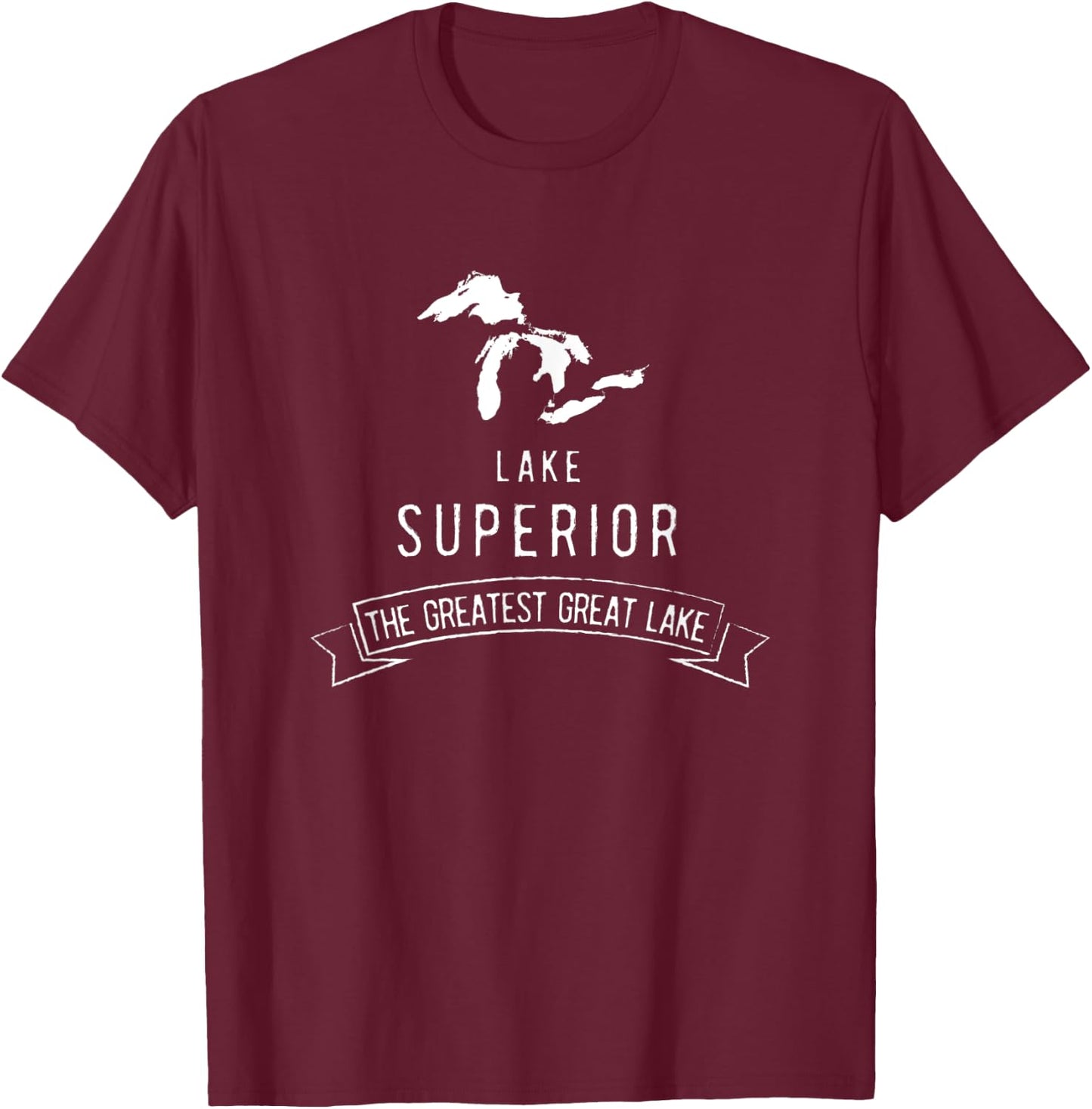 Lake Superior, the Greatest Great Lake, men and women T-Shirt - T-Shirt | Maroon